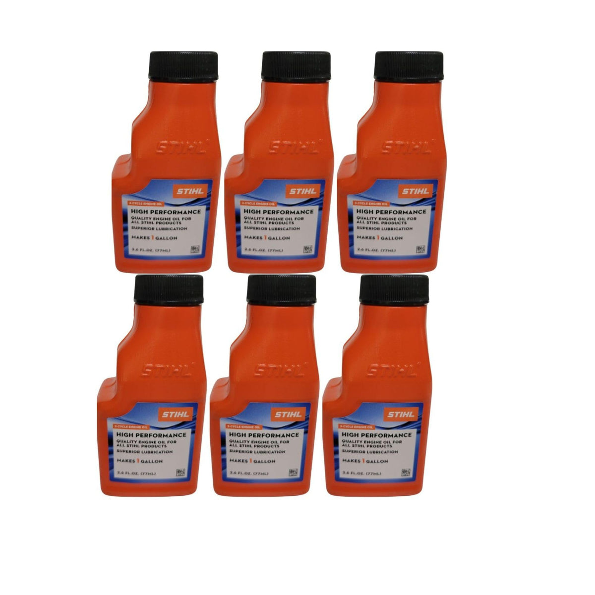 STIHL pack frontal de seis botellas 2,6 oz mostrando disponibilidad rápida