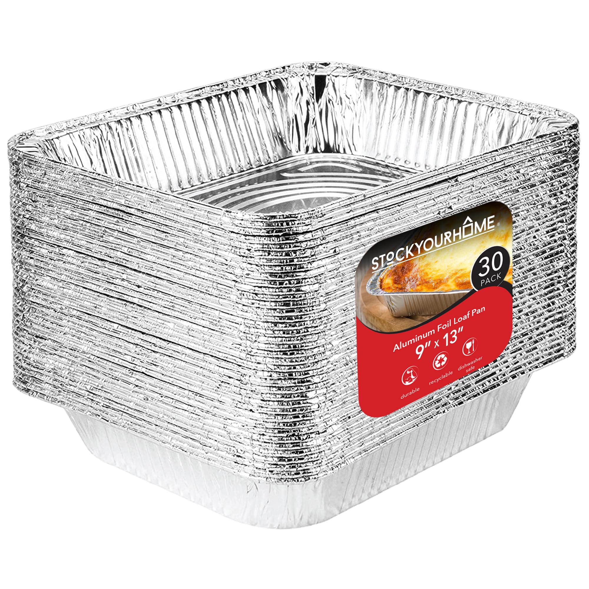 Stock Your Home front view of 9x13 pan showing bulk packaging and convenience