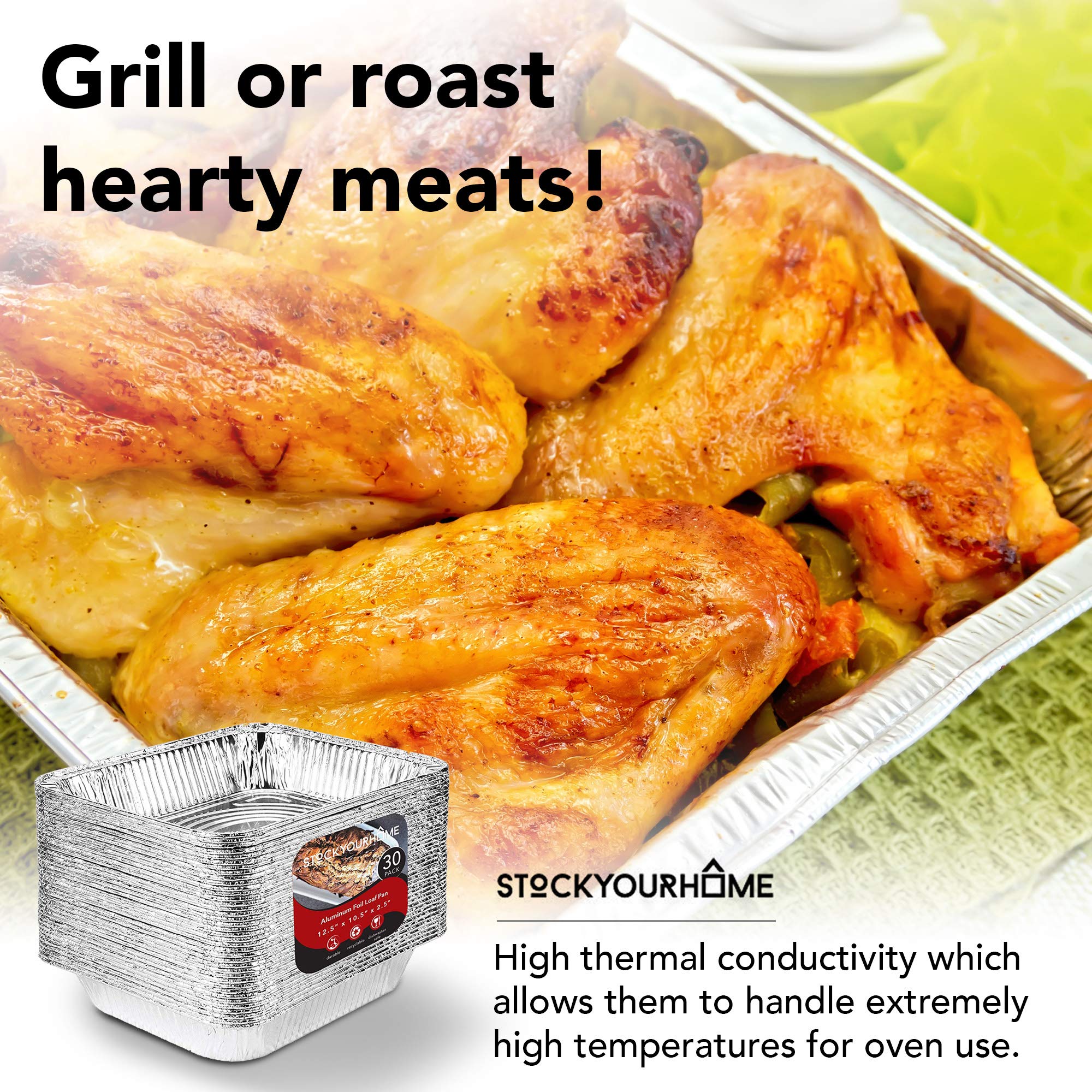 Stock Your Home pan beside measuring tape showing exact 12.5x10.25 inch size