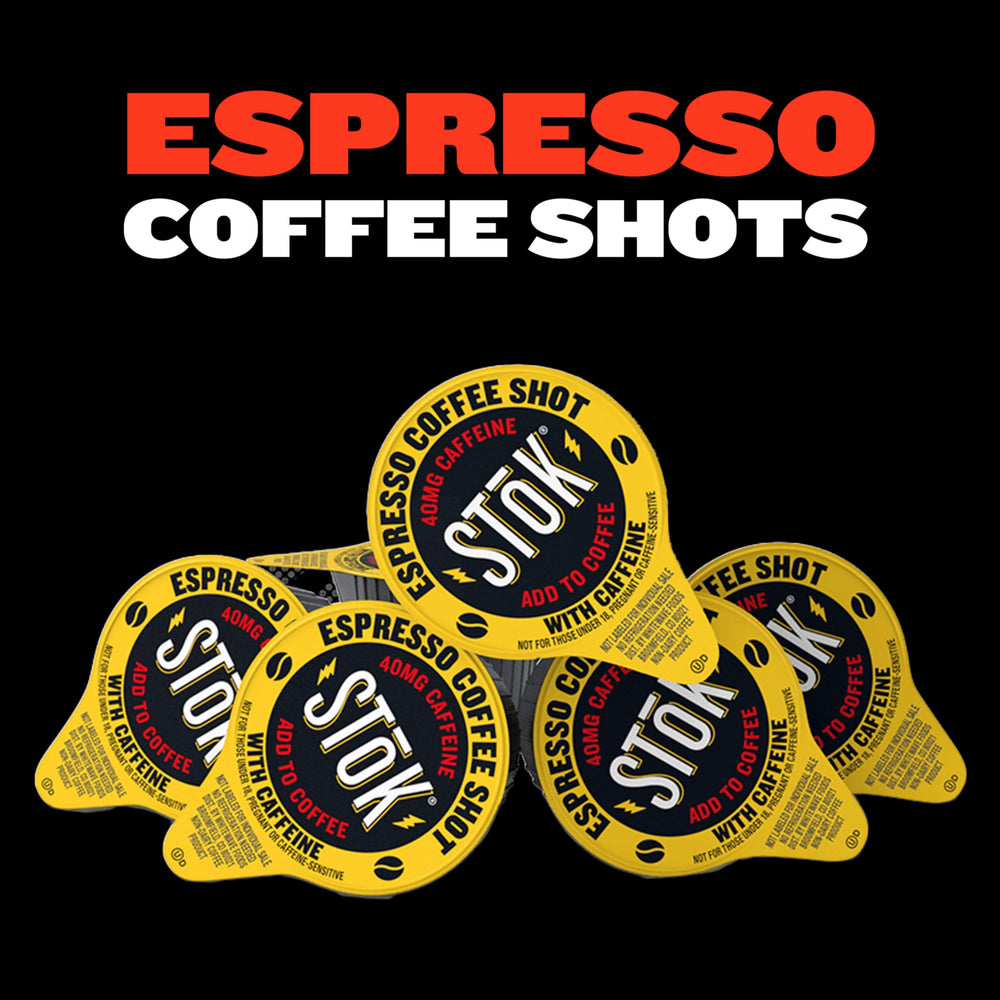STOK frasco abierto con shot listo para verter y facilidad