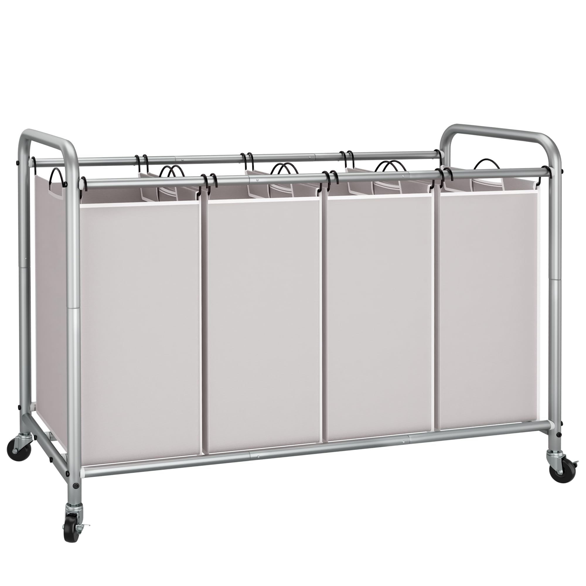 STORAGE MANIAC vista frontal del carrito con cuatro secciones y orden