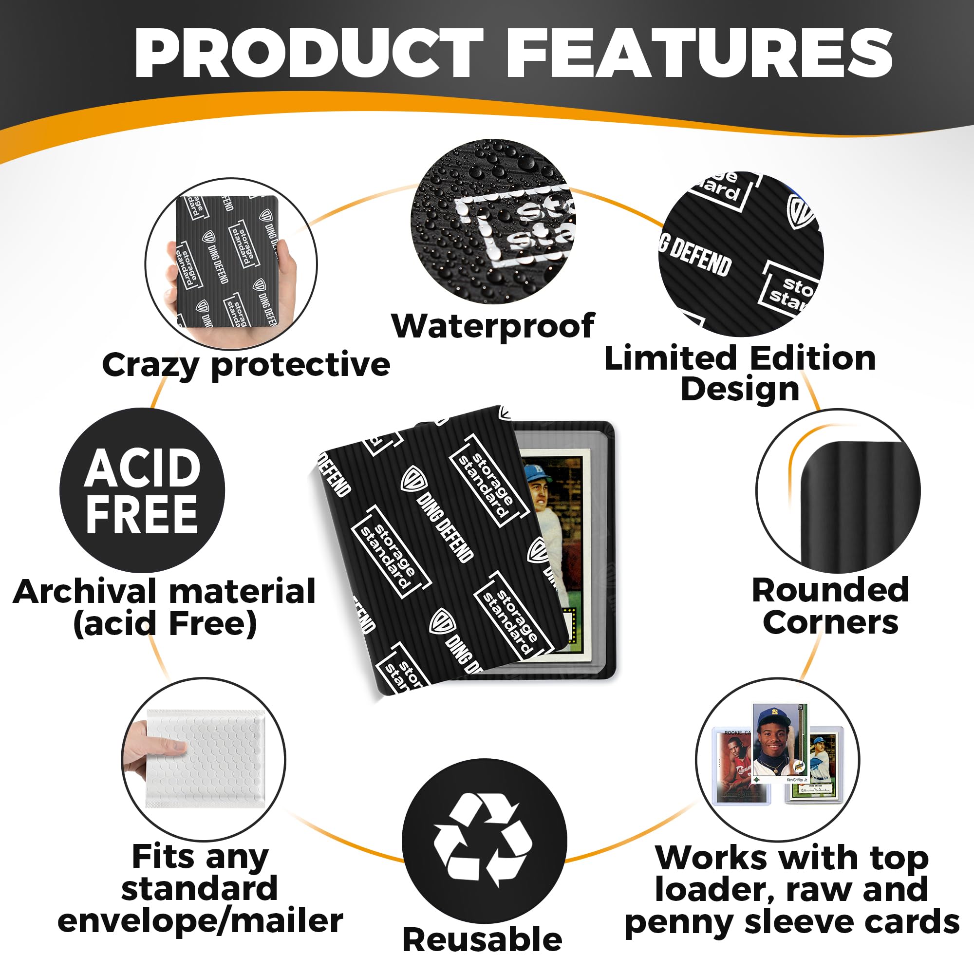 Storage Standard protector Ding Defend con carta en top loader, ajuste seguro