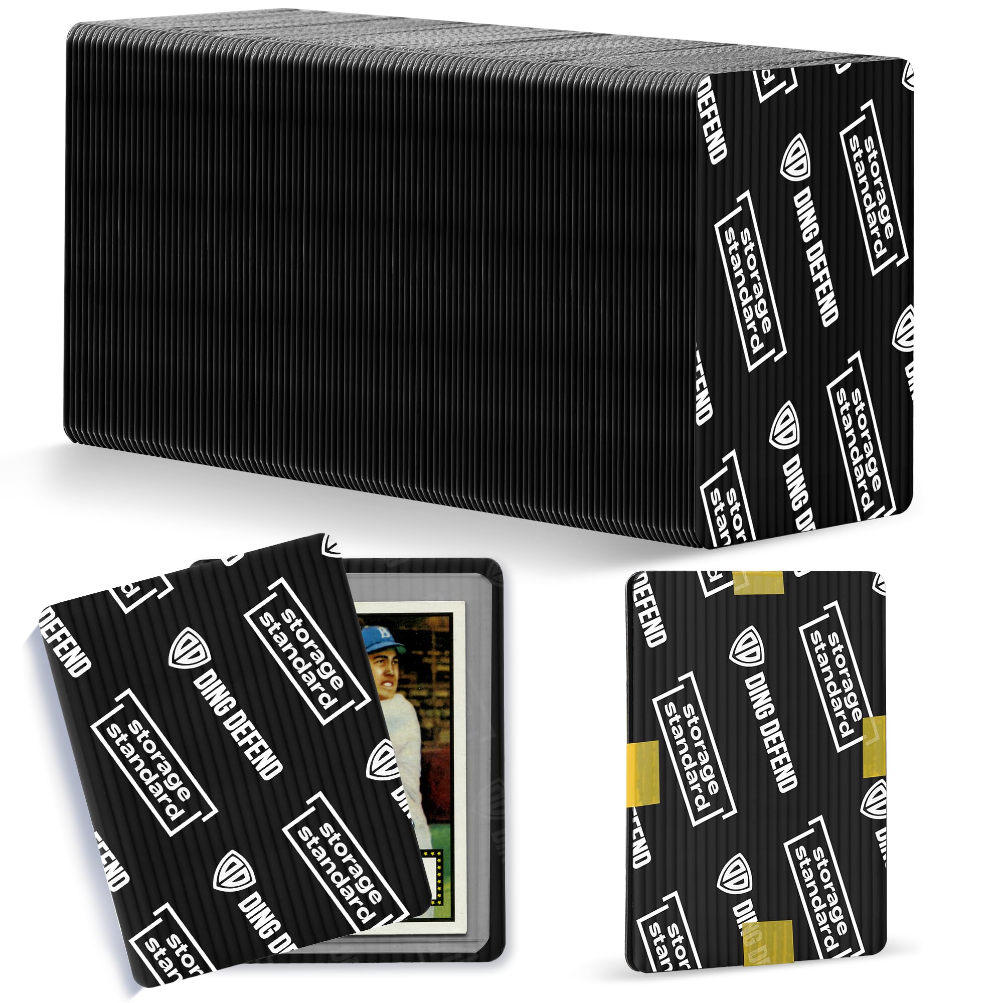 Storage Standard paquete frontal Ding Defend mostrando 110 protectores, protección profesional