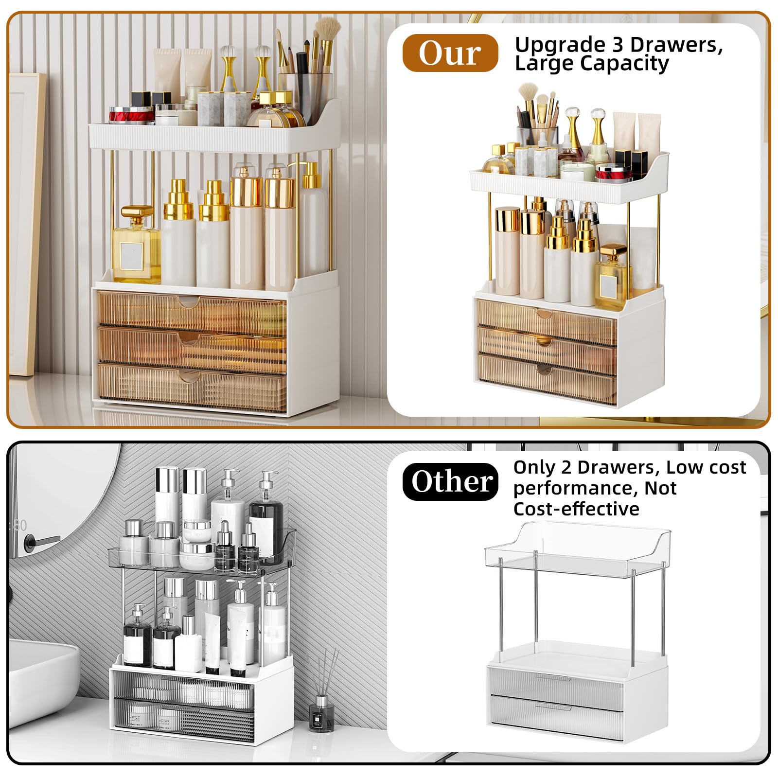StorBin base con silicona antideslizante que mantiene estabilidad en el lavabo