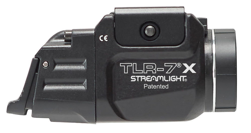 Streamlight TLR-7 X side rail clamp attaching to handgun rail for stable retention