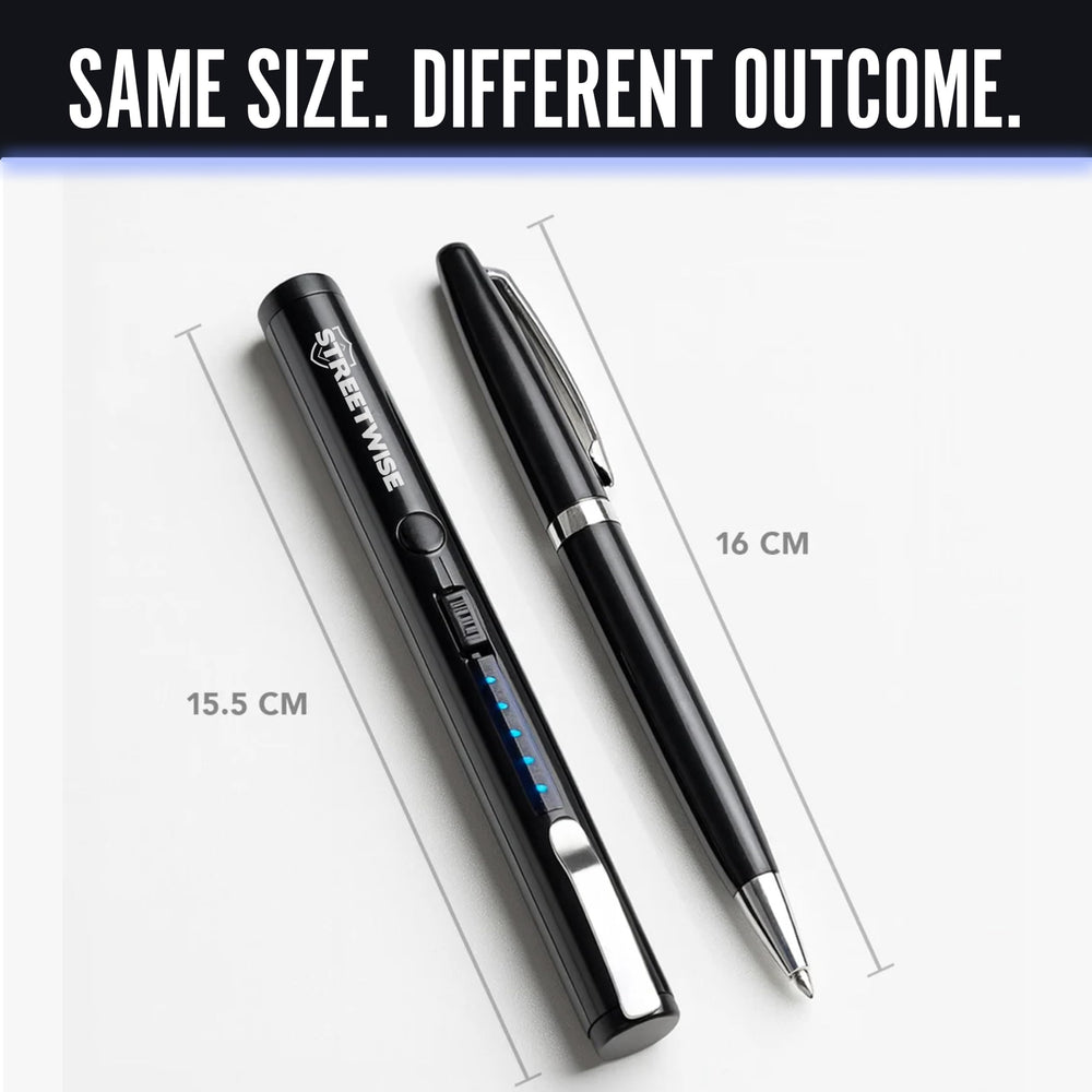 Streetwise pen clipped to bag showing everyday carry accessibility benefit
