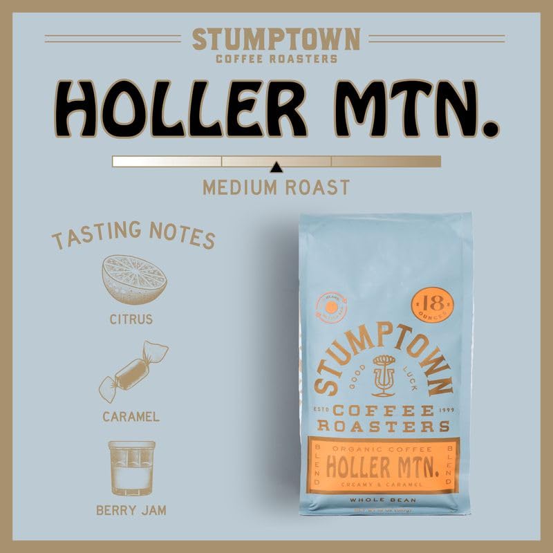 Stumptown Holler Mountain detalle de la bolsa con etiqueta Direct Trade visible