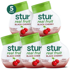 Stur Black Cherry botella frontal mostrando diseño y conveniencia