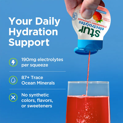 Stur detalle de la etiqueta con ingredientes y contenido de electrolitos
