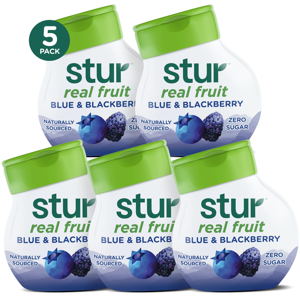 Stur botella frontal Blue & Blackberry mostrando diseño y conveniencia