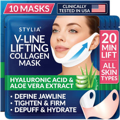 Stylia máscara V Line frente del empaque mostrando diseño y beneficio moldeador
