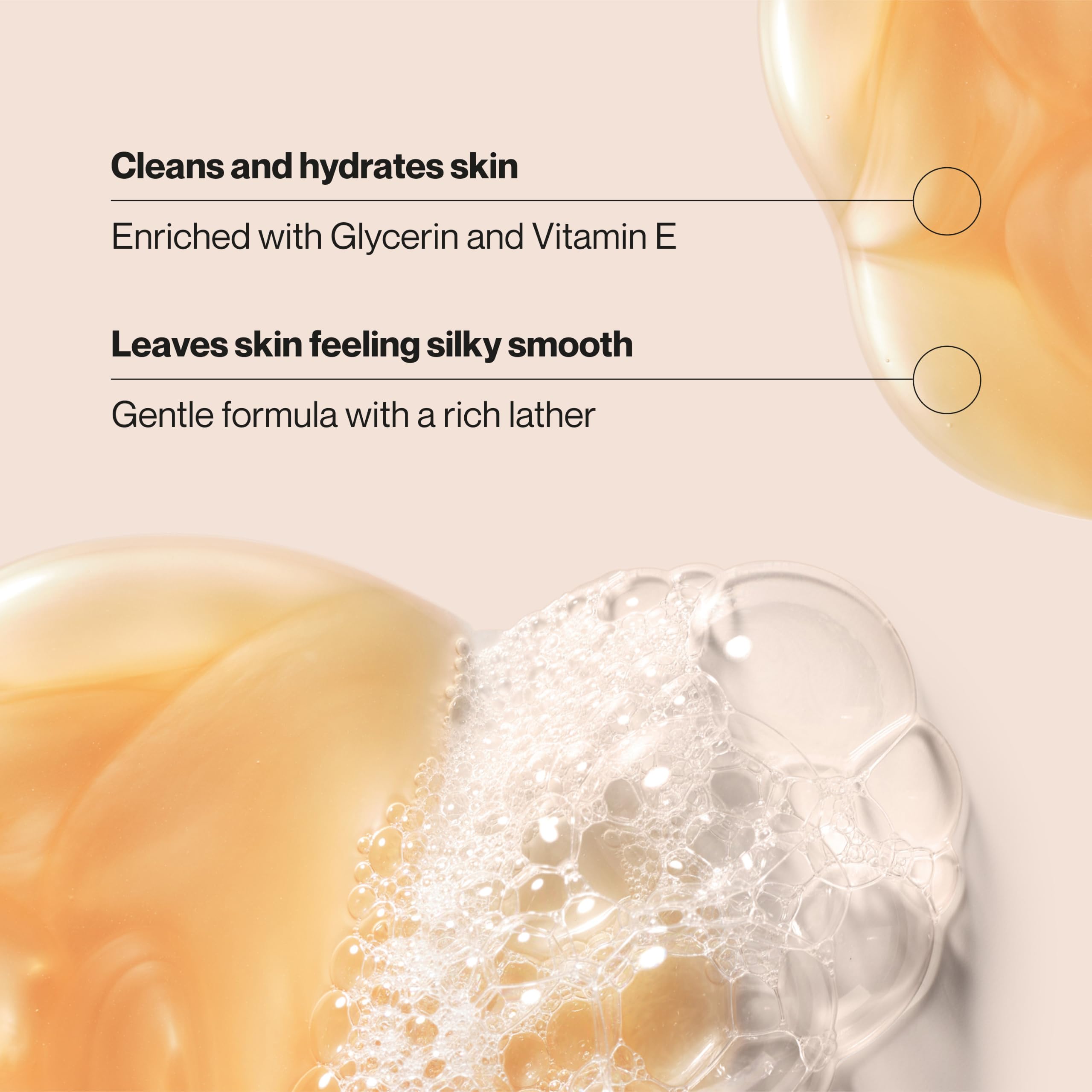 Suave etiqueta lateral con ingredientes claves y beneficios visibles