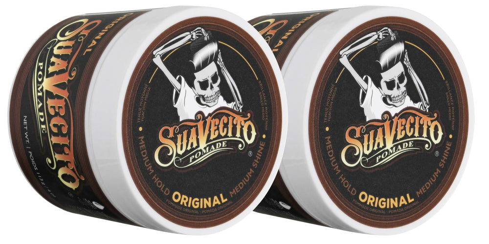 Suavecito Pomade front packaging showing 4oz jar and brand