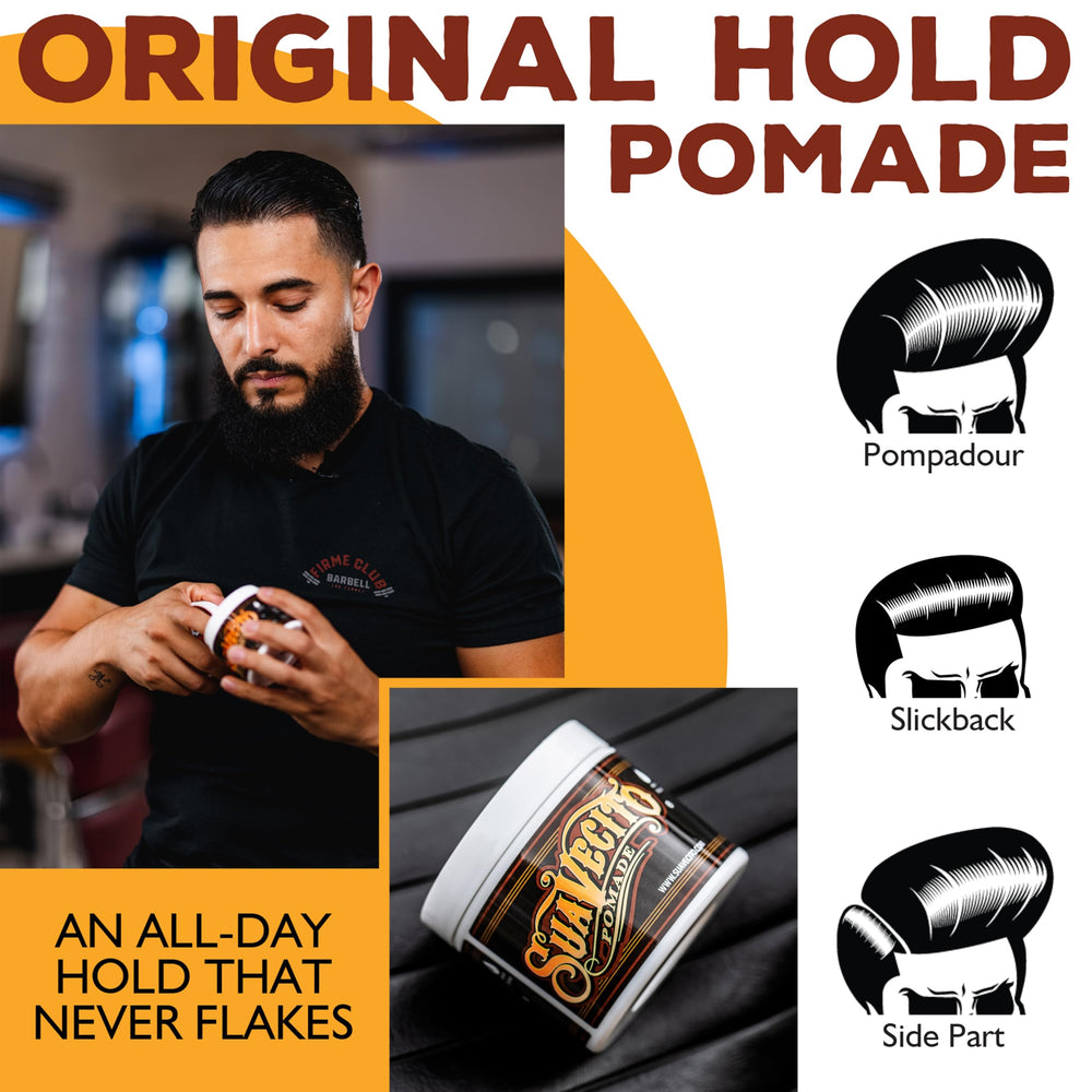 Man applying Suavecito Pomade demonstrating easy styling control