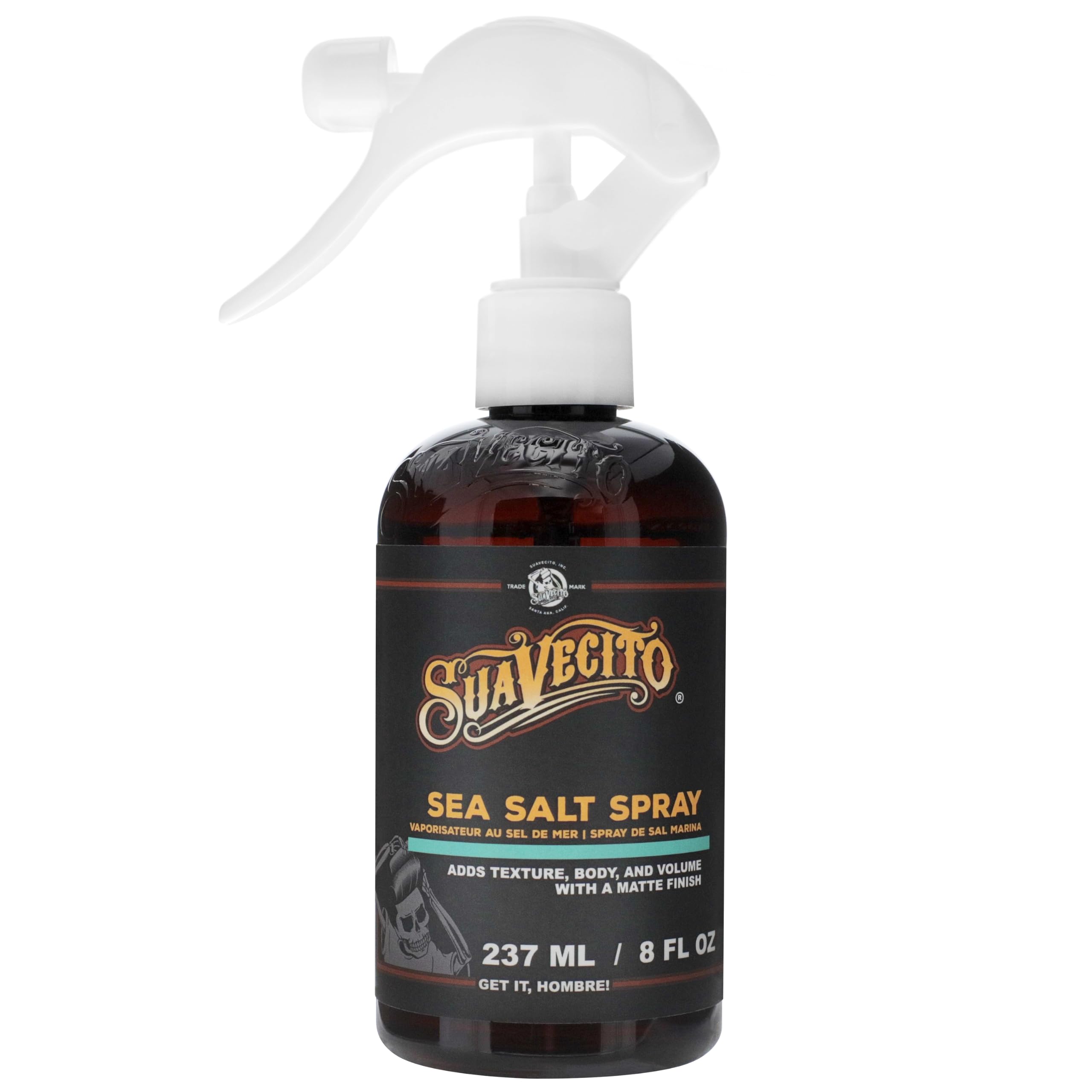 Suavecito Sea Salt Spray frente mostrando envase 8 oz y diseño atractivo