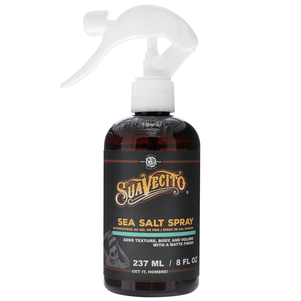 Suavecito Sea Salt Spray frente mostrando envase 8 oz y diseño atractivo