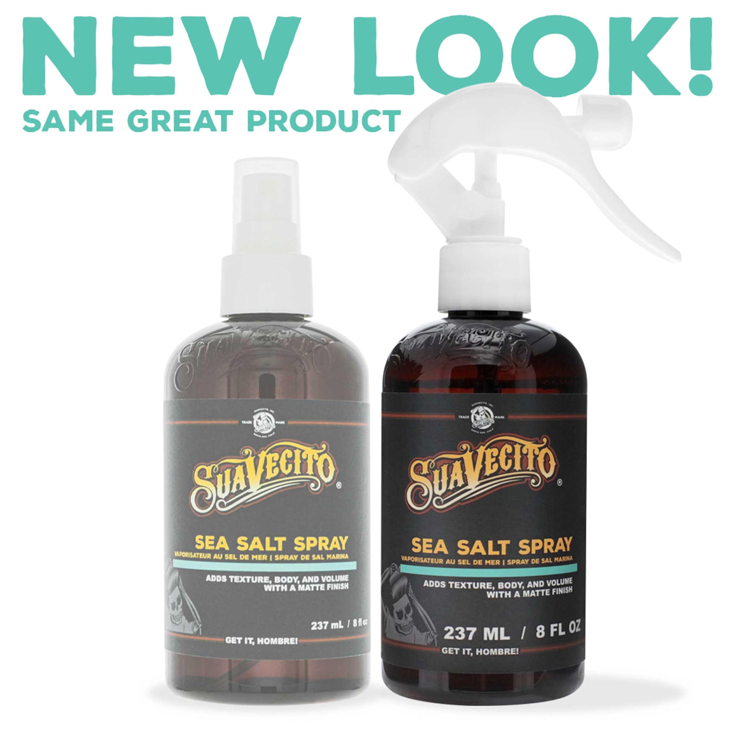 Rociado del Suavecito Sea Salt Spray en la palma para control y práctica
