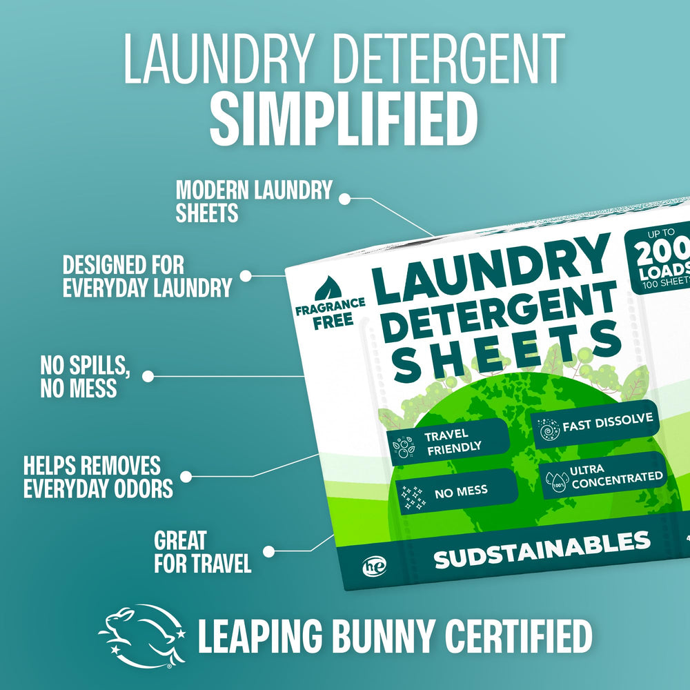 Sudstainables being added to a washing machine showing easy use