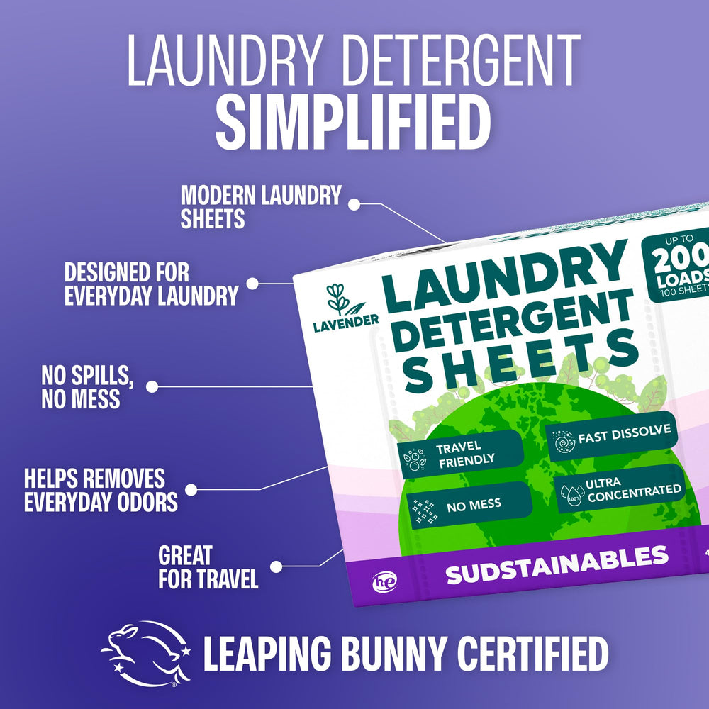 Sudstainables hanging laundry in sun with fresh scent and lightweight convenience benefit