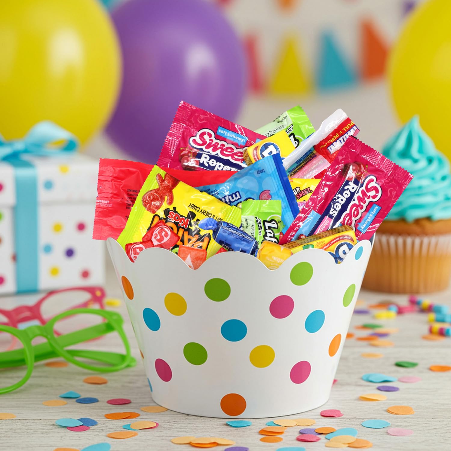 Sugaridge mesa de fiesta con bolsa abierta aporta color y decoración