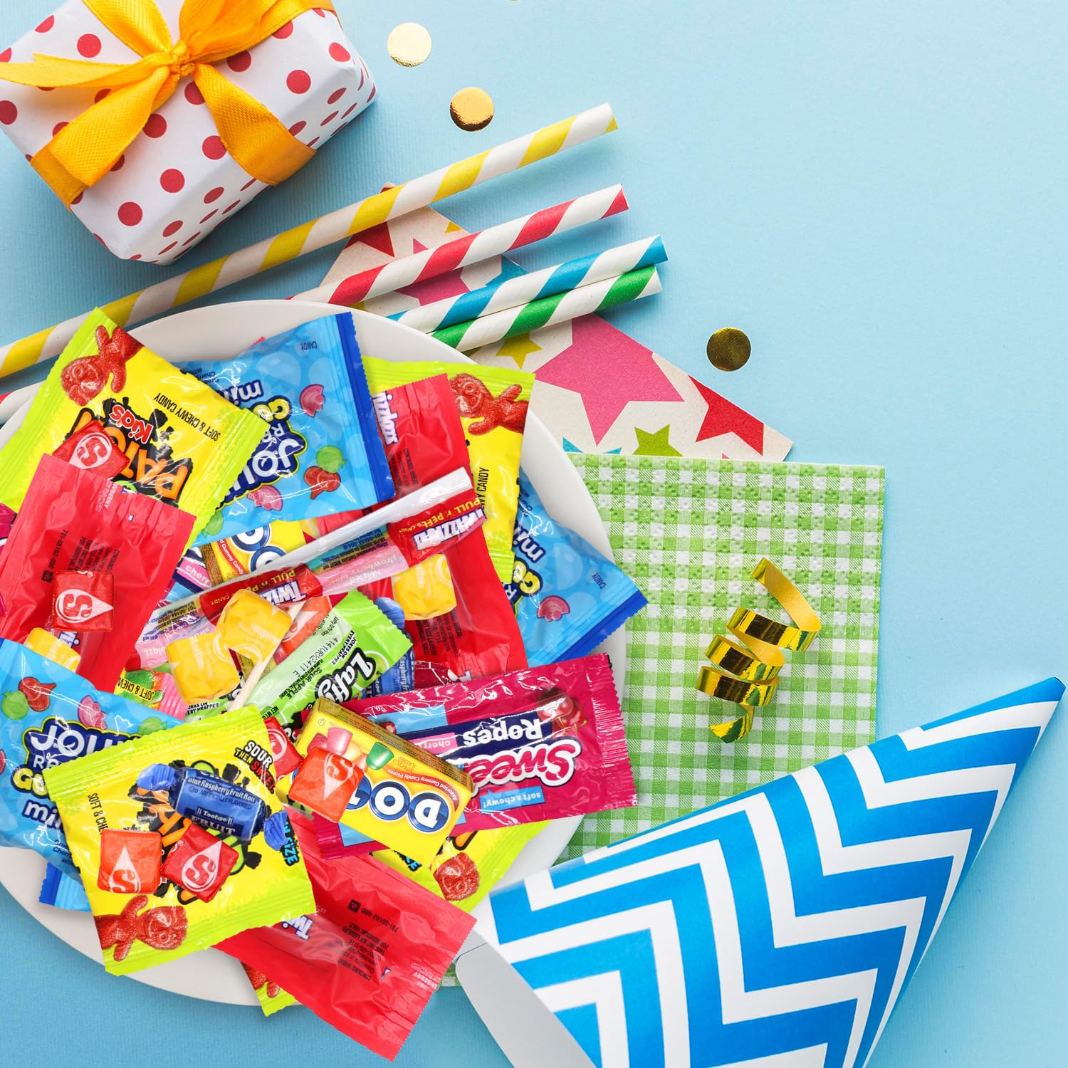 Sugaridge paletas y taffy cercanos para ver envolturas frescura