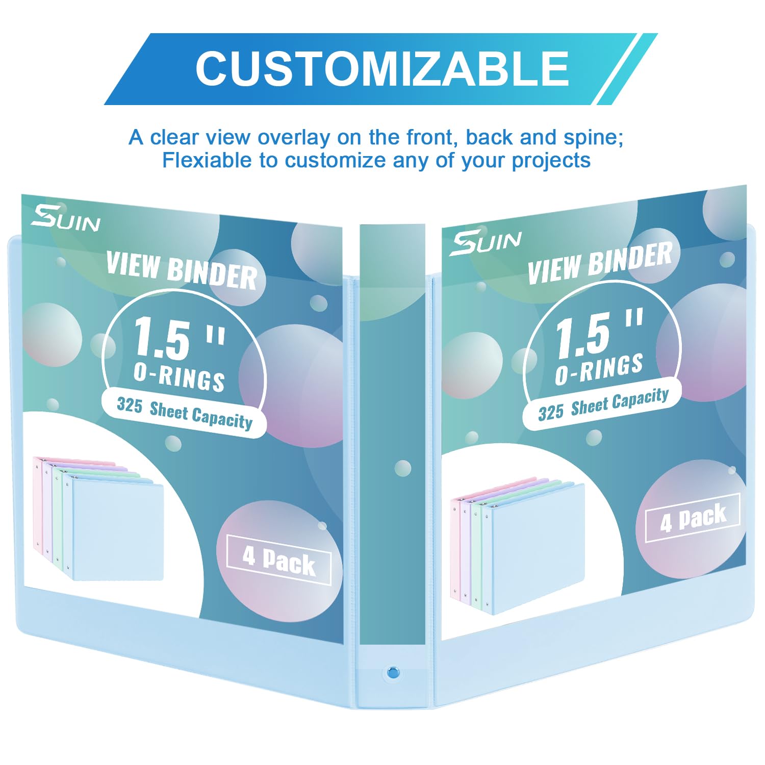 SUIN lomo transparente con inserción para título y organización