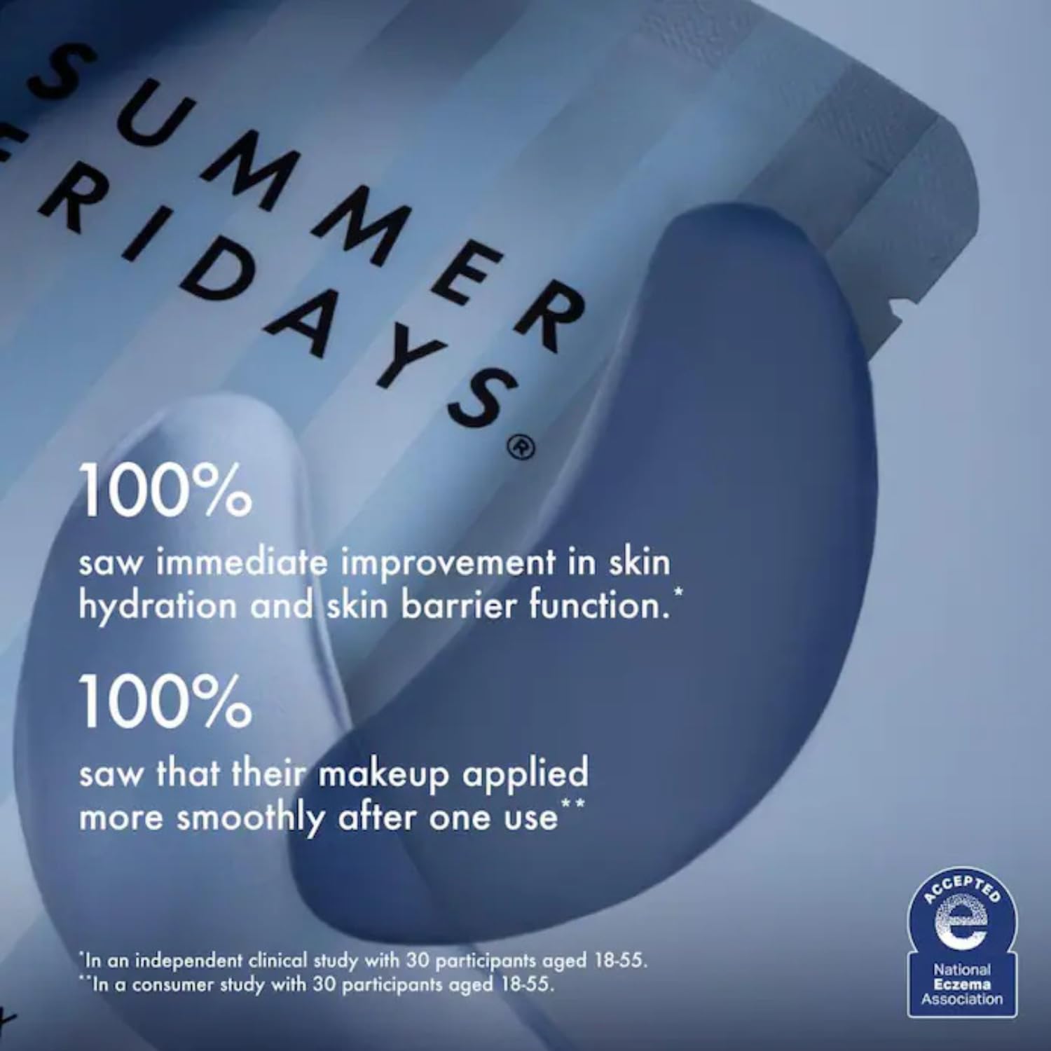 Summer Fridays parche en mano para comparar tamaño y aplicación fácil