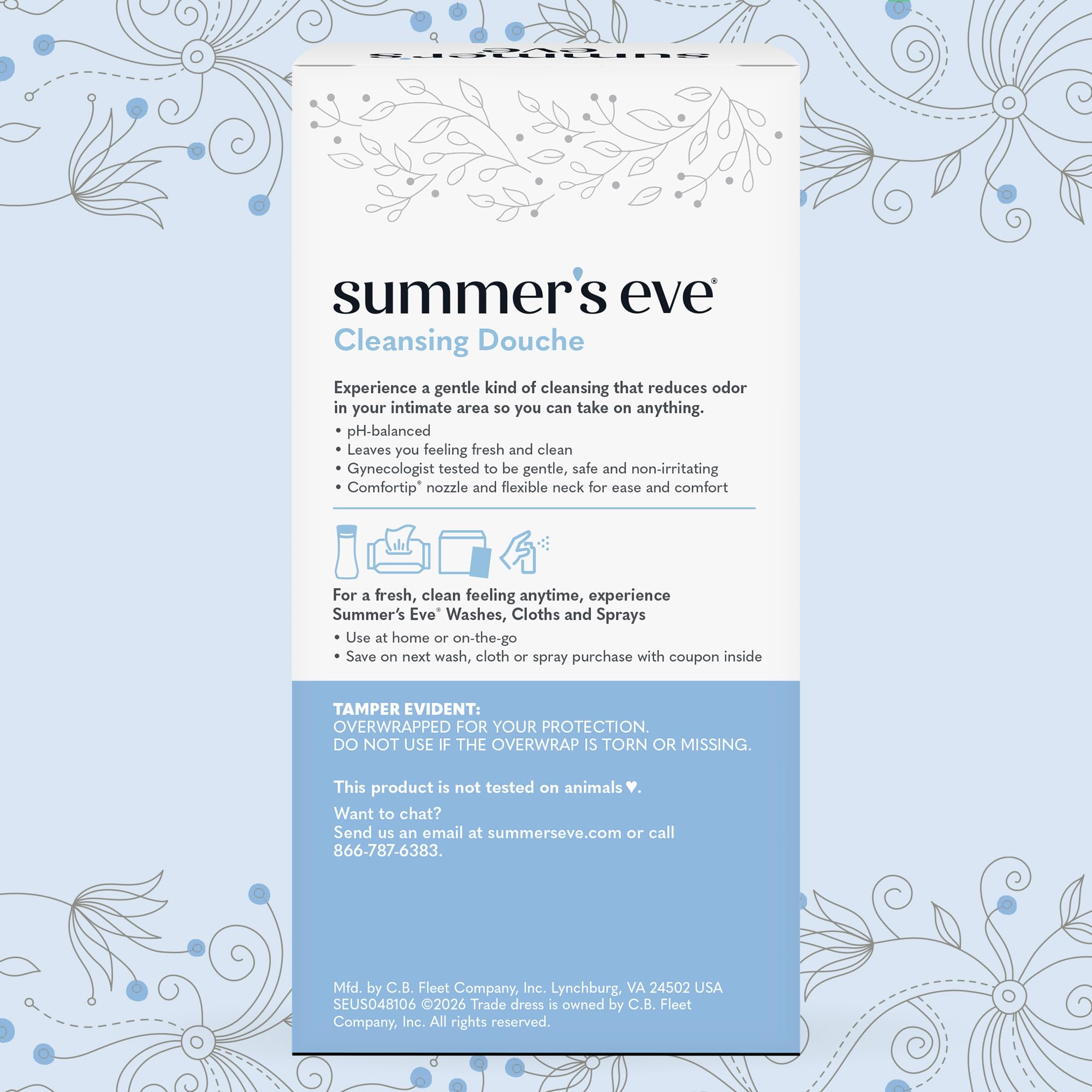 Summer's Eve producto en ambiente de baño que transmite frescura y confianza femenina