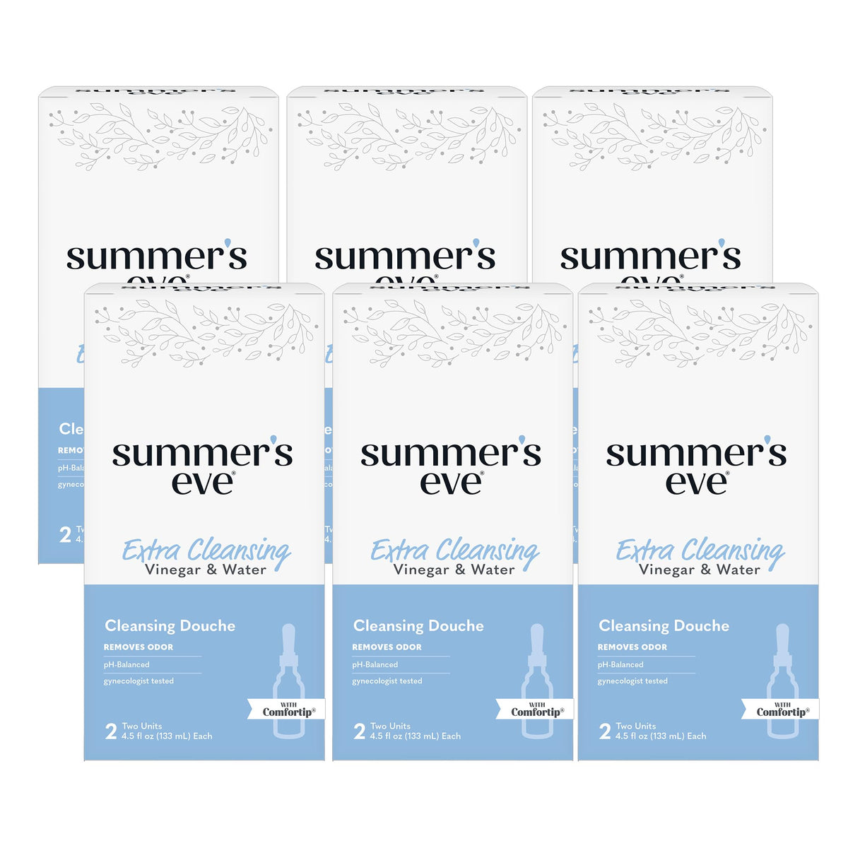 Summer's Eve envase frontal mostrando tamaño y marca para uso íntimo cómodo