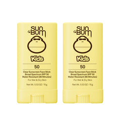 Sun Bum stick facial pack de 2 vista frontal práctico para niños