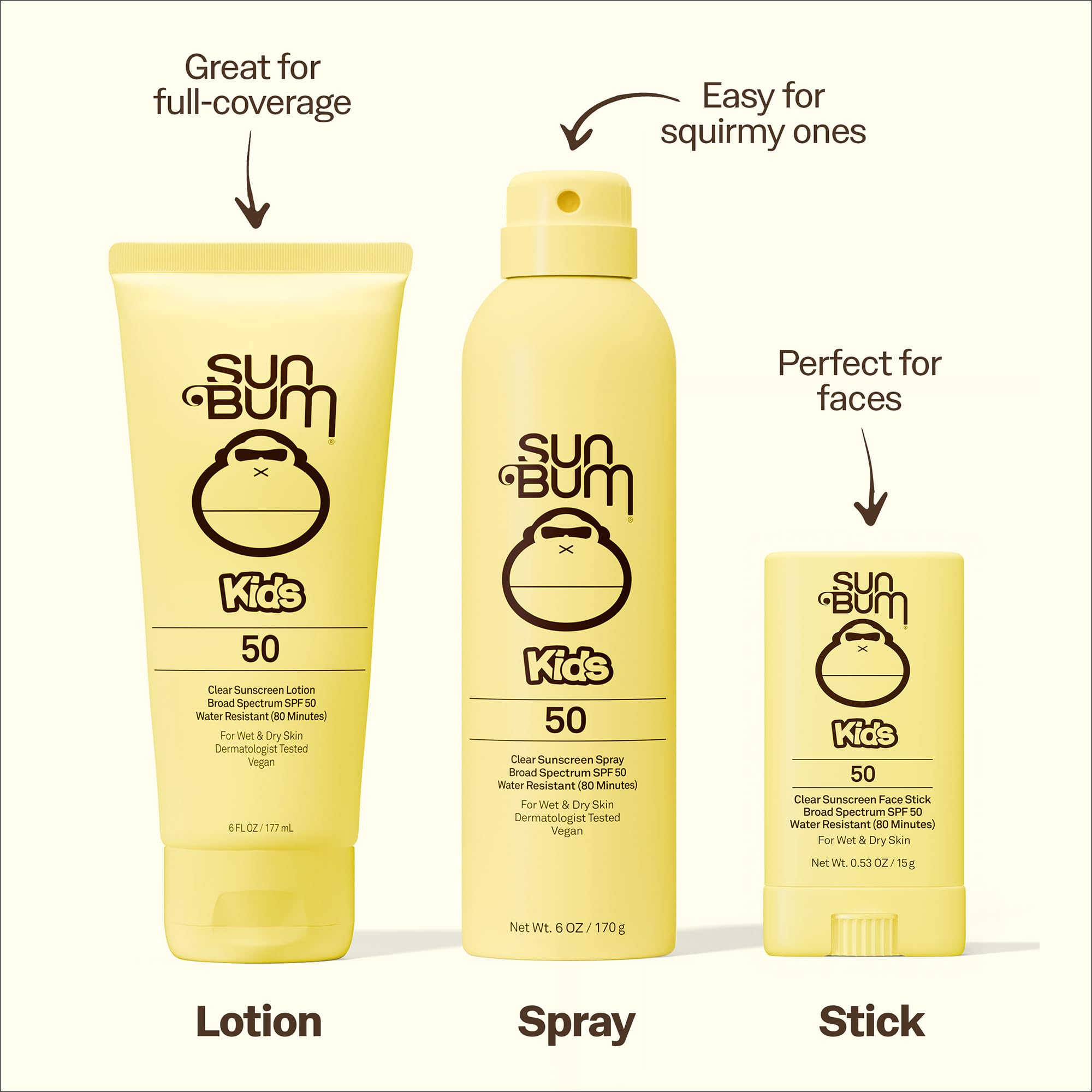 Detalle de la textura transparente del stick Sun Bum que facilita aplicación