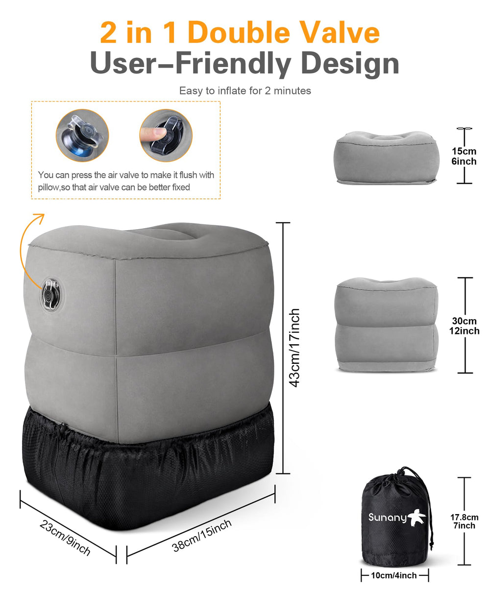 Sunany footrest under airplane seat providing elevated leg support