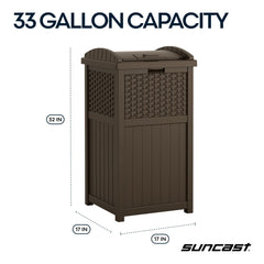 Suncast cubo abierto con bolsa 30 galones instalada, cómodo cambio
