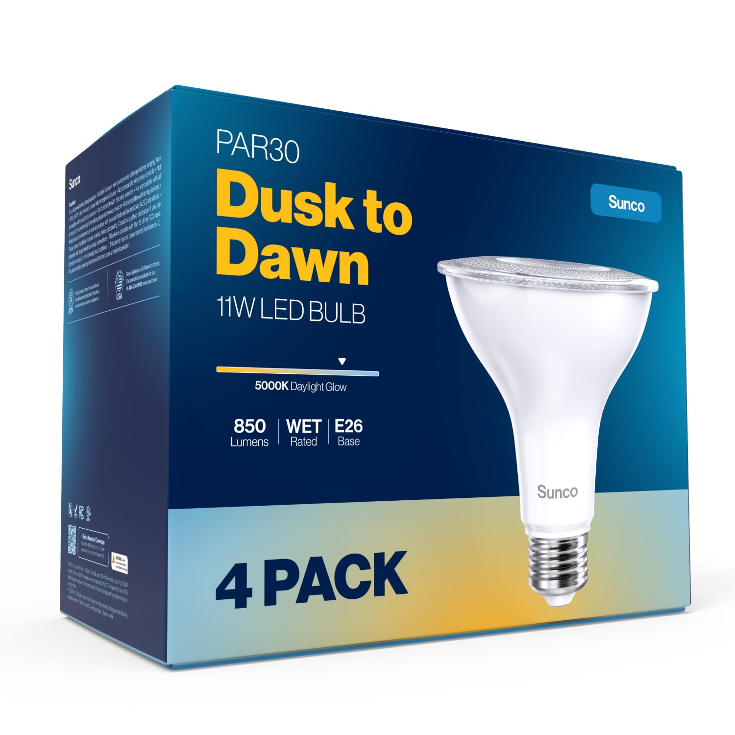 Sunco frontal del pack de 4 mostrando diseño y ahorro energético