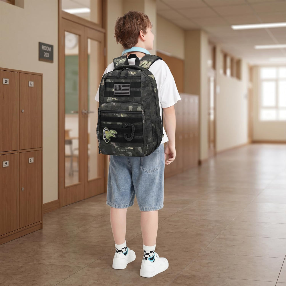 SunForMorning backpack beside school books showing true 20L capacity benefit
