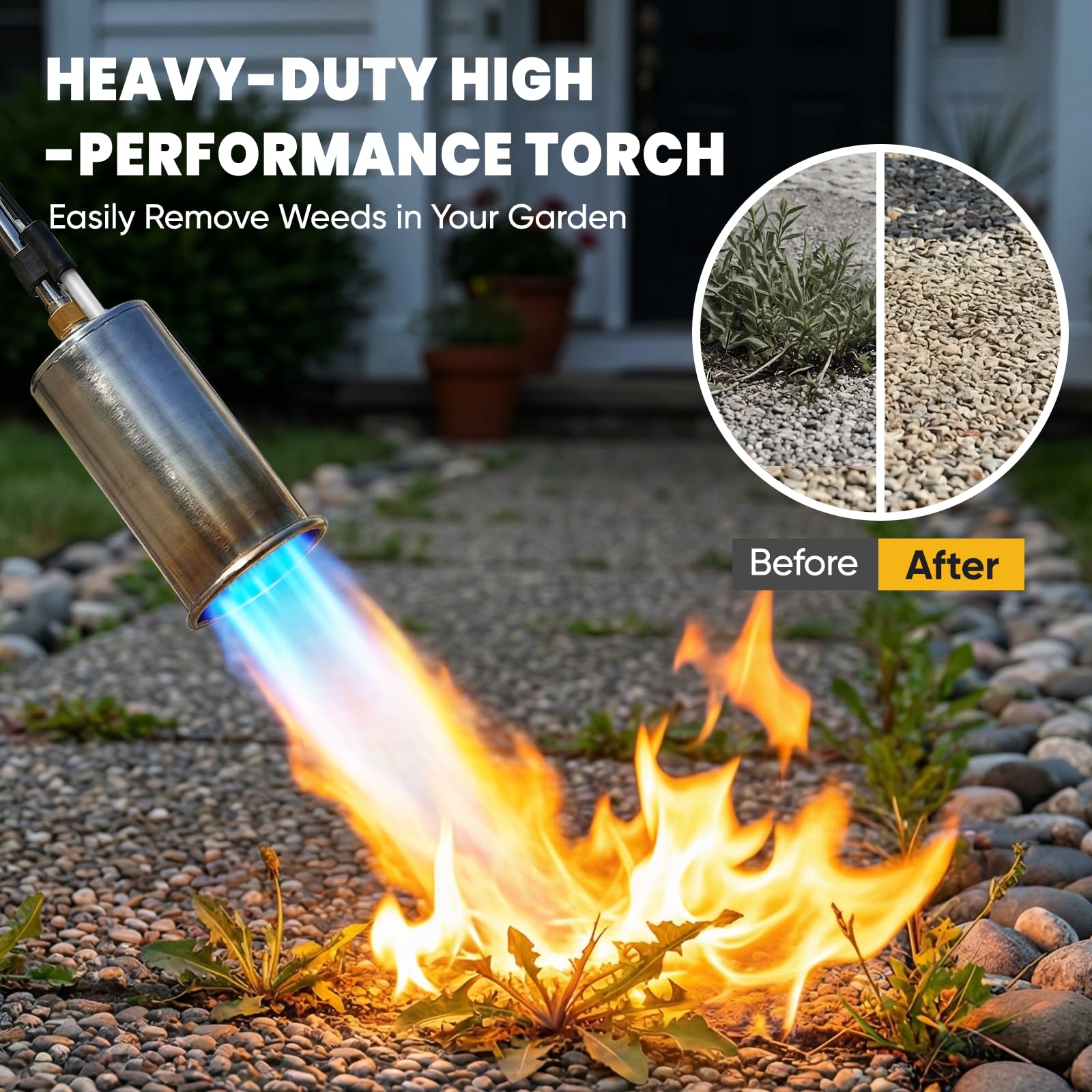 SuniqFyre ergonomic handle with piezo ignition for one-handed starting