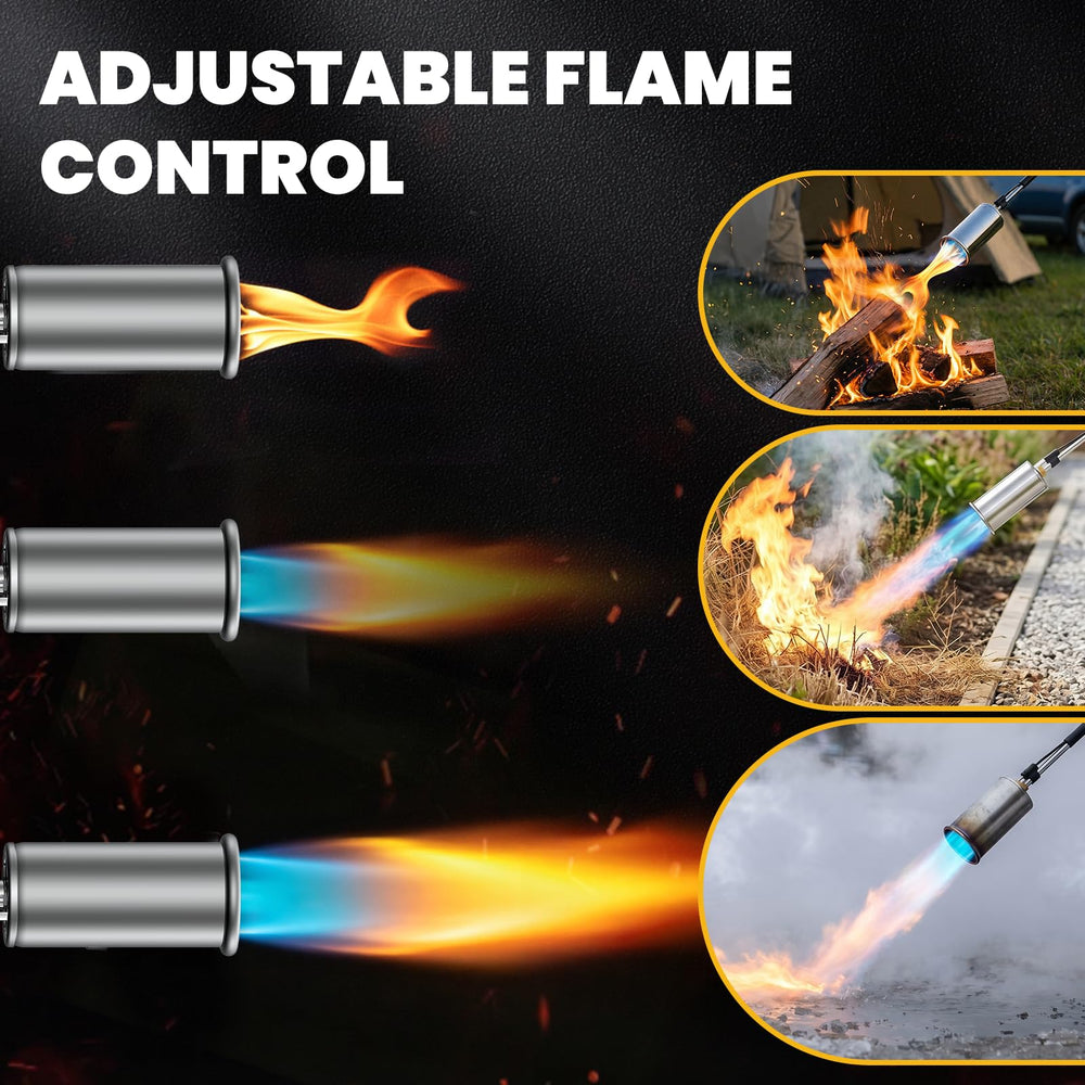 SuniqFyre torch in use on pavers removing weeds quickly and cleanly