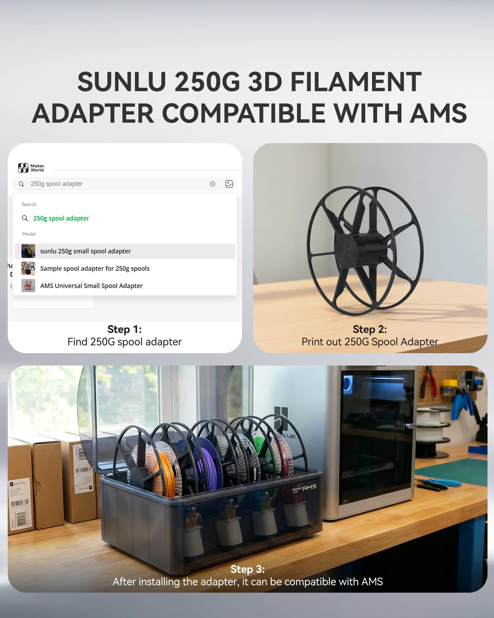 SUNLU ejemplos de piezas multicolor impresas que muestran definición y adherencia