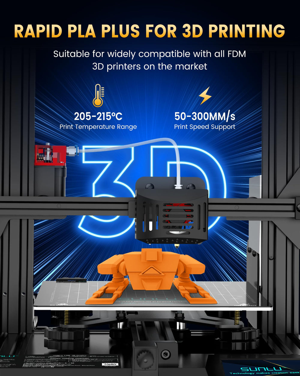SUNLU spool next to ruler showing diameter and width for compatibility with holders