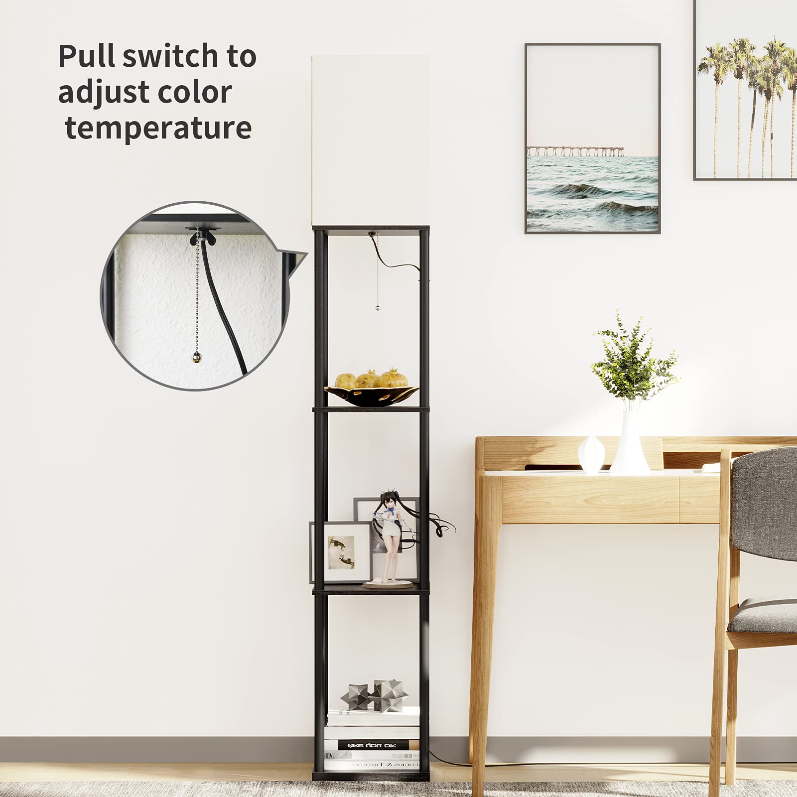 sunmory estantes decorados con plantas y marcos para inspiración decorativa