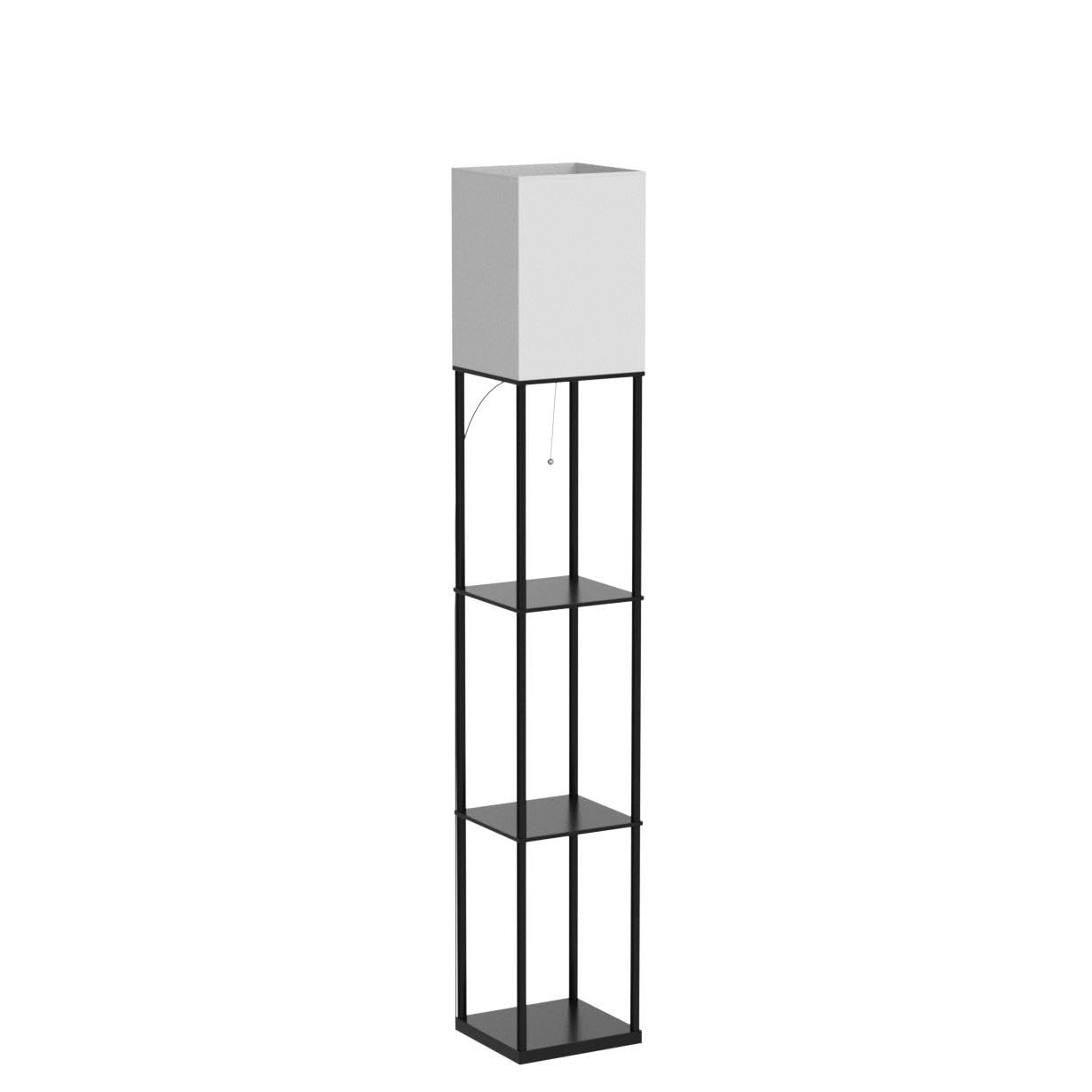sunmory lámpara en salón iluminando y organizando libros y objetos