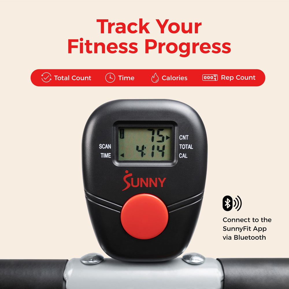 Sunny Health & Fitness comparación de escala que ilustra la capacidad de 330 lb