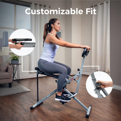 Sunny Health & Fitness vista lateral del mecanismo que asiste el movimiento y estabilidad