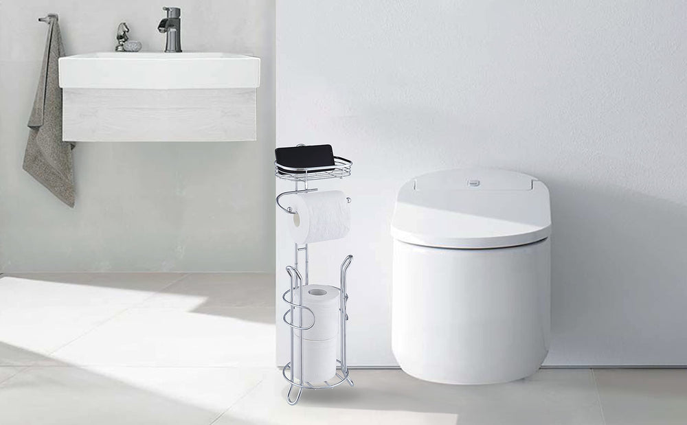 SunnyPoint soporte colocado junto al inodoro para acceso cómodo