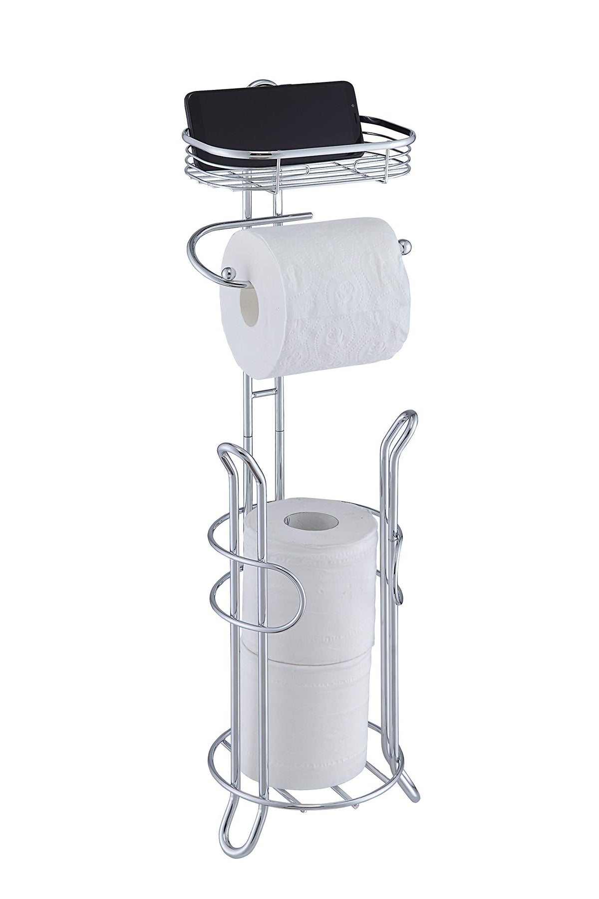 SunnyPoint soporte frontal cromado mostrando diseño estable y capacidad
