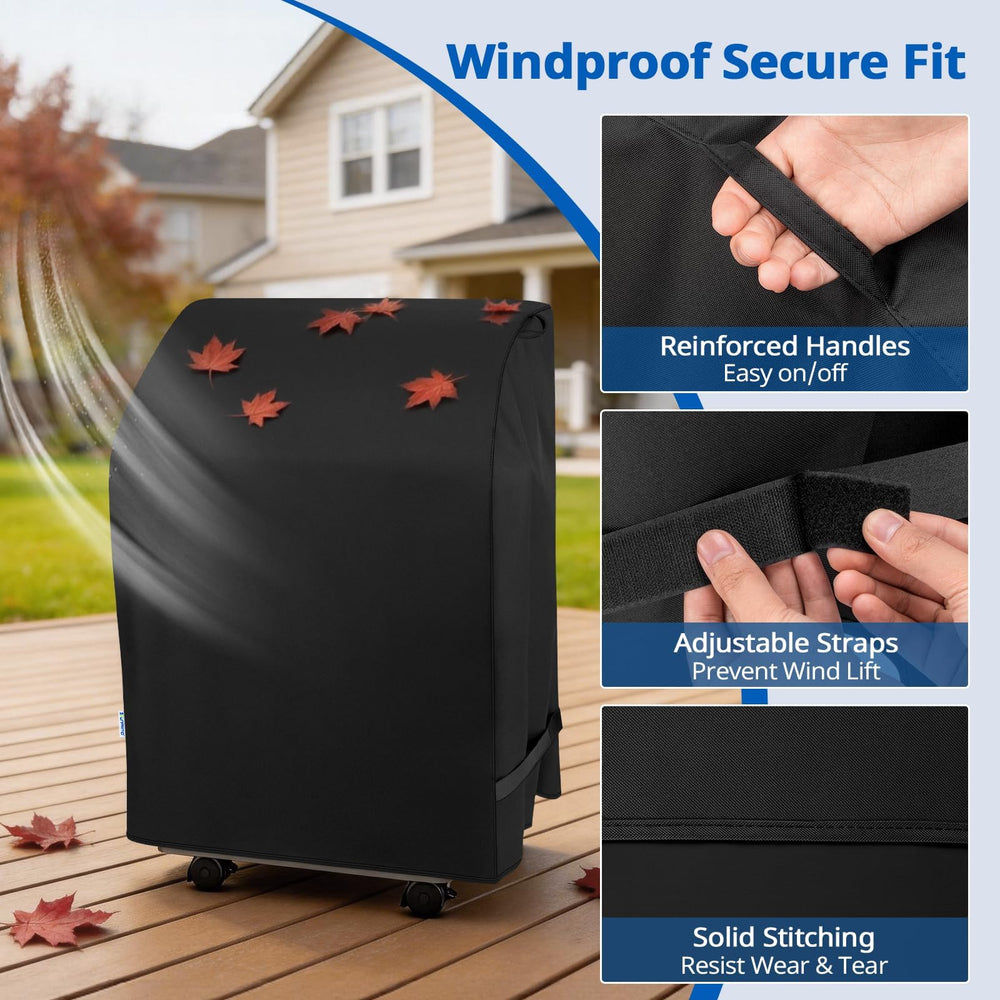 SunPatio side strap fastening detail securing cover against wind