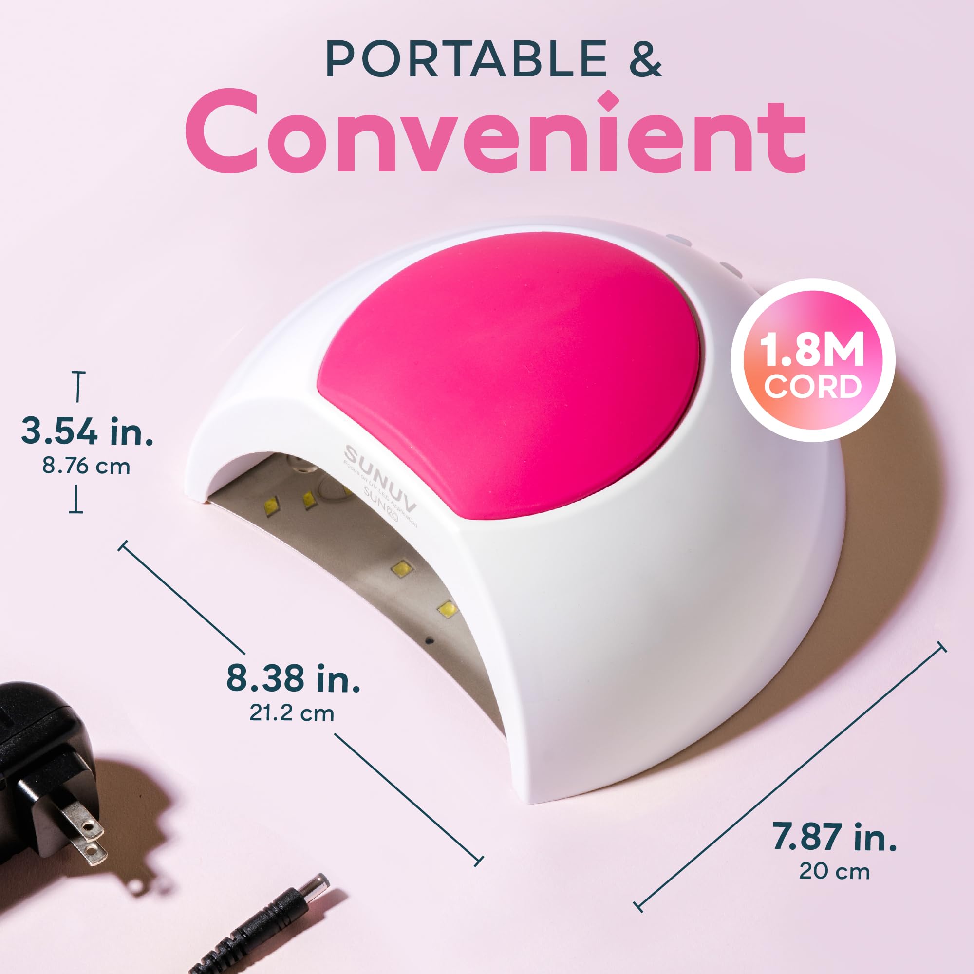 SUNUV SUN2C Rose mano dentro de la lámpara curando esmalte sin marcas