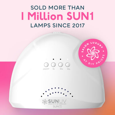 SUNUV SUNONE angled lit lamp highlighting bright, even curing coverage