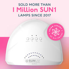 SUNUV SUNONE angled lit lamp highlighting bright, even curing coverage