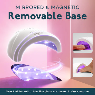 SUNUV SUNONE foot pedicure setup showing roomy space for toenails